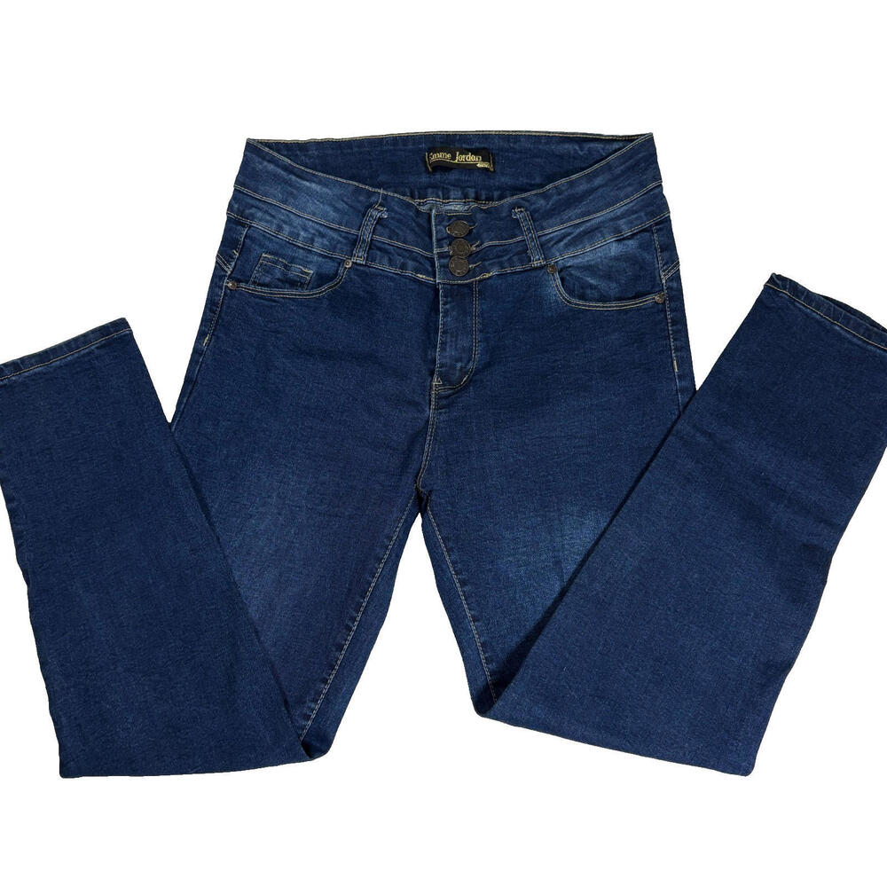 Emme Jordan Denim Jeans Women’s 15 Dark Wash Skinny Mid Rise Stretch Triple Butt